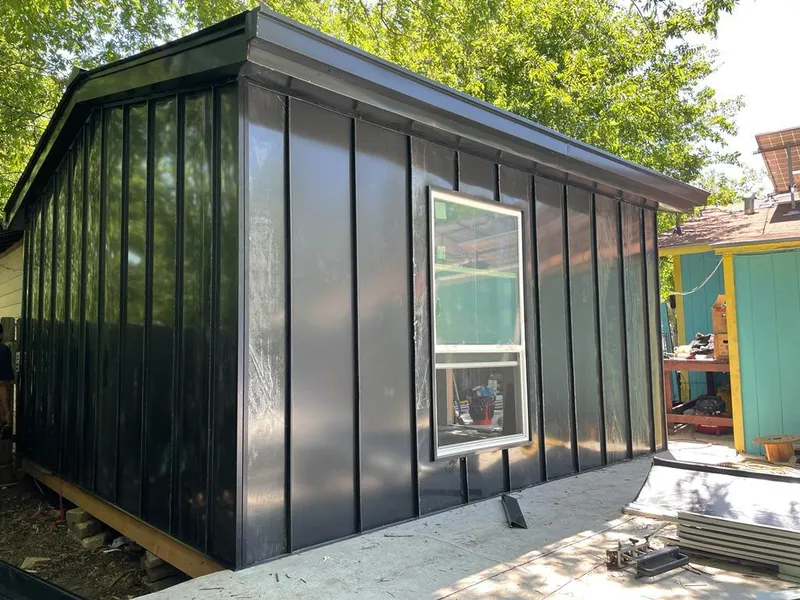 Black standing seam metal wall panels for Metal Roof Installation in Shively